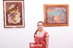  La artista Rocío Sandoval presentando su obra en México en Boca.