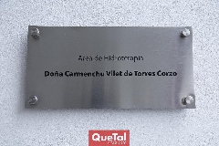  El Área de Hidroterapia fue nombrada en honor de la Sra. Carmenchu Vilet de Torres Corzo.