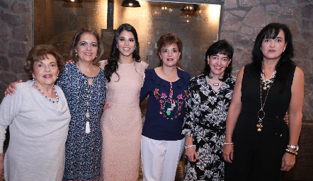  Conchita Moheno de Maza, Conchita Maza de Espinosa, Lucía González, Lorena Maza de Córdova, Marusa Maza de Contreras y Carmela García-Rojas de Maza.