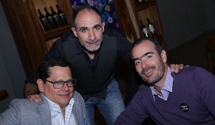  Sergio Quibrera, Juan Carlos Abaroa y Manuel González.