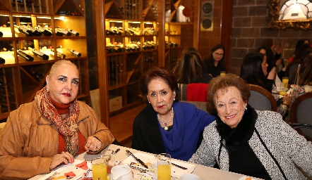  Mimí de la Fuente, Juanita de Hinojosa y Carmen Hinojosa de Lavín.