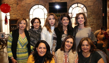  Bety Lavín, Claudia de Paredes, Claudia Hermosillo, Pily Lázaro, Yolanda Payán, Laura de Bravo, Ceci de Rojas y Tita Aguillón.