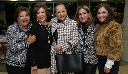  Carmelita Vázquez, Lucero Rosillo, Rebeca Konishi, Martha Acevedo y Gladys Castellanos.