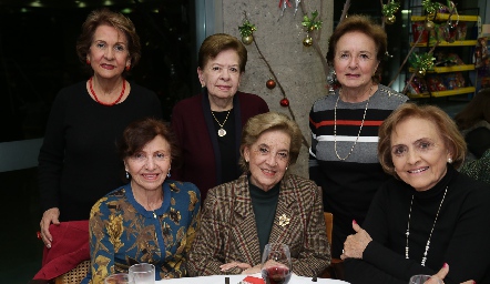  Alicia de Carreras, Queta B. de Contreras, Cristina Peña, Anita de Anaya, Cristina de Garfias y Toyita de Villalobos.