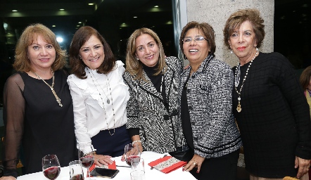  Gladys Montoya, Gladys Castellanos, Martha Acevedo, Carmelita Vázquez y Lucero Rosillo.