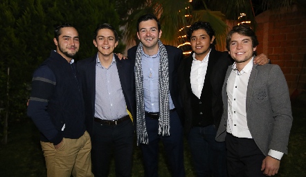  Santiago Maza, Mauricio Lomeli, Andrés Domínguez, Oscar Gómez y Bernardo Elizondo.