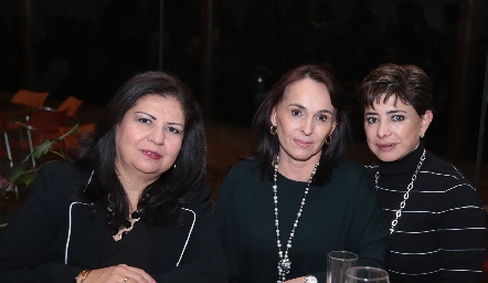  Cristina Reyes de Meza, Susana Rangel de Lozano y Samira Mustre.