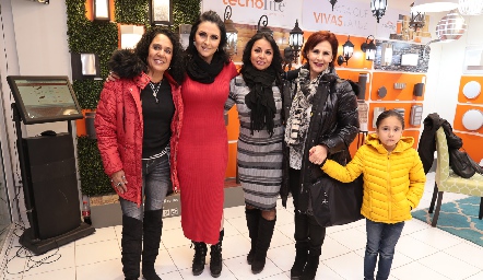  Leonor Abud, Claudia Serna, Rosalba García, Elisabetta Biagi y Alexa Robles.