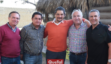  Roberto González, Mario del Valle, Mauricio Mier, Guillermo Báez y Juan Manuel Piñero.