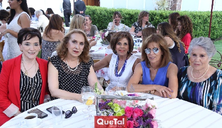  Lucía Dibildox, Marilú Verduzco, Guillermina Anaya de De los Santos, Sara Martínez y Lucero de los Santos.