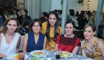  Mónica de Garfias, Laura Acosta, Marijó Ascanio, Amelia Toledo y Flor Rosillo.