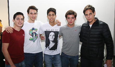  Mariano Echavarría, Sebastián Quintanar, Carlos Ramírez, Roberto López y Manuel Ascanio.