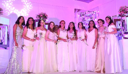  Sofía Esparza Reina de Lomas Racquet Club con la Corte Real 2018-2019.