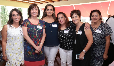  Odile Sánchez, Tere Barrera, Gaby Villanueva, Martha Huerta, Claudia Díaz de Sandi y Claudia Silos.