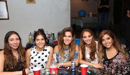  Mariana Naya, Claudia Díaz de León, Andrea González, Fer Paredes y Sandra Ávila.