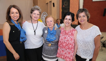 Ana Luisa Acosta, María Uguizar, María Barrera, Martha Euggi y Maricarmen López.
