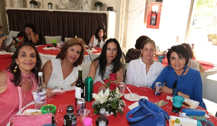 Cristina Obregón, Norma Alicia López, Susana Rodríguez, María Pizzutoo y Yoya González.