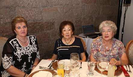  María del Carmen Maldonado, Rosario Alcalde y Rosy Delgado.