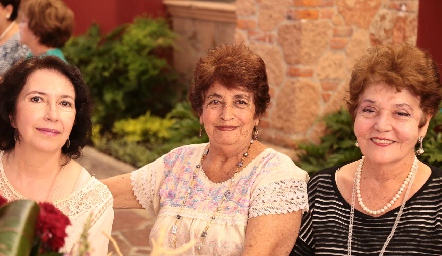  Imelda Ortiz, Carmen Alcocer y María del Rosario Villalobos.