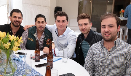  Pollo Dávila, Jorge Rocha, Pato Mendizábal, Carlos Santoyo y Juan Escobar.