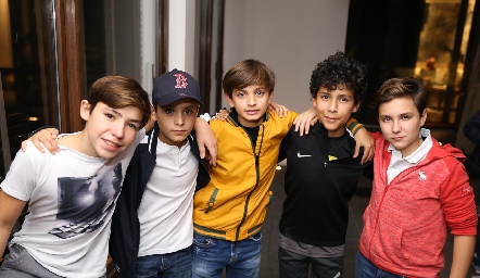 Mateo Ayala, Juan Pablo, Thiago Nava, Alejandro Hernández y Jero Romero.