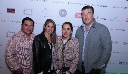  Javier Ramírez, Karina Gutiérrez, Nardine Chevaile y José Antonio Leos.