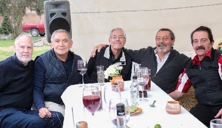  Antonio Villalba, Rafael Rueda, Joaquín Ruiz, Nicolás Pérez y Walter Stahl.