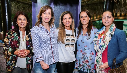  Lourdes Bustos, Michelle Mendoza, Coco Canseco, María Sotomayor y Mariana Meade.