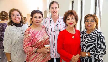  Silvia Esparza, Marcela Chabrant, Ana Villalobos, Lucero de Lobo y Carmelita Vázquez.