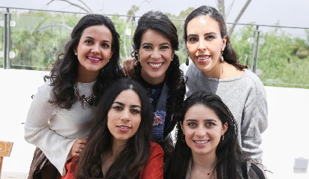  Yolanda Aguillón, Mireya Pérez, Mariana Tobías, Lula Torres y Cristina Mendizábal.