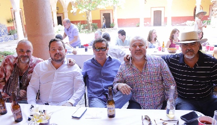  Gunnar Mebius, Ramón Meade, Gustavo González, Guillermo Báez y Picho Páramo.