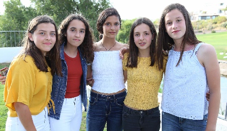  Victoria, Sofía, Vale, Andrea y Mariana.