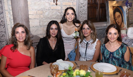  Lourdes Velázquez, Maribel Lozano, Sofía Álvarez, Rosy Rodríguez y Carla Torres.