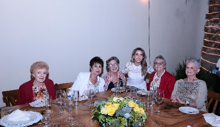  Carmen Pous, María Teresa Martín, Coquena de Bárcena, Ana Gaby Ibarra, Raquel y Rosa María Bárcena.