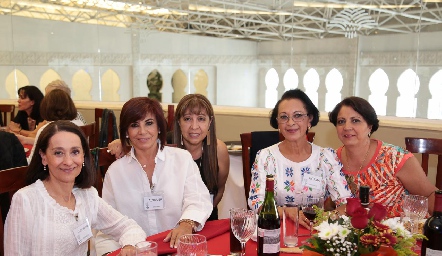  Margarita Escobedo, Adriana Sánchez,  María Clara Ramírez, Norma Cárdenas y Sandra Gaviño.