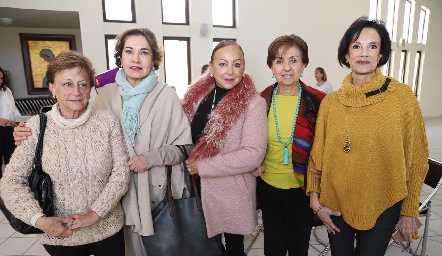  Elba Garza, Socko Ortiz, Rebeca Konishi, Lety de Acebo y Leticia Nieto.