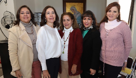  Silvia Esparza, Rebeca Bustillos, Martha Acevedo, Lila de Zamanillo y Rocío Ávila.