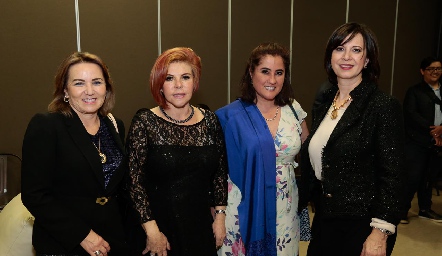 Teté Castro, Leticia Serment, Adriana Aldrett y Mella Elizalde.