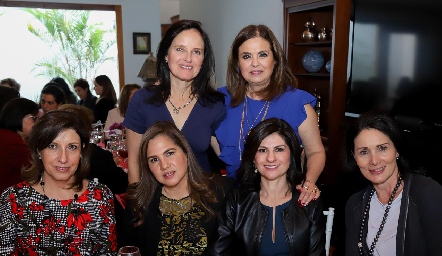  Alejandra Gutiérrez, Dora Cabrera, Maricarmen Díaz Infante, Margarita de Cabrera, Lucía Escobedo y Vicky Fernández.