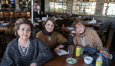 Lula Hernández de Ortega, Guadalupe Gutiérrez y Luz María de Serna.