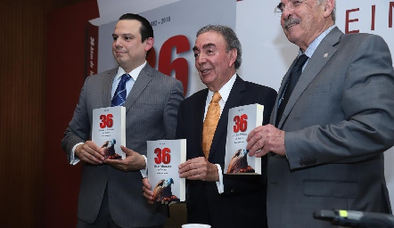  José Luis de la Fuente García, Gustavo Puente Estrada y Antonio Rubín de Celis en la Presentación del libro 36 Años de la Economía en México.
