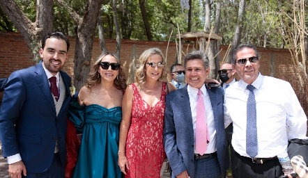  Rafa Olmos, Roxana Serna, Claudia Quiroz, Galo Galván y Alejandro Santibáñez 