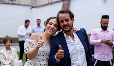 Sofía Torres y  Alejandro Sanvela en su Boda Civil.