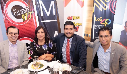 Max Ramos, Fabiola Mejorada, Juan Branca y Luis Alvarado.