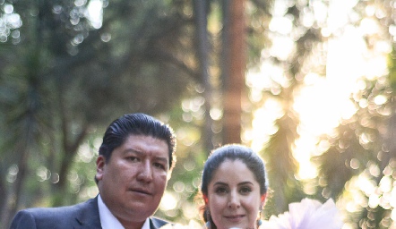 René Díaz, Pupi Torrescano y su hija Rania.