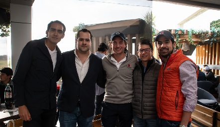  Mauricio Sánchez, Andrés Mina,  Diego Cerecedo, Santiago González y Rodolfo Ortega.