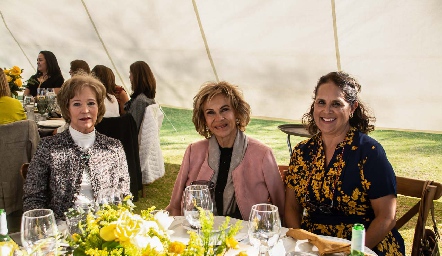  Martha Elena Garza, Gloria Estrada y Beatriz Treviño.