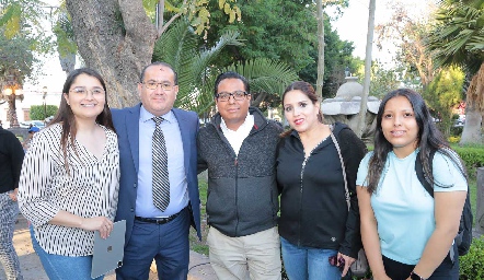 Estefanía de León, Rafael Munguía, Abel López y Juana María Ortega.