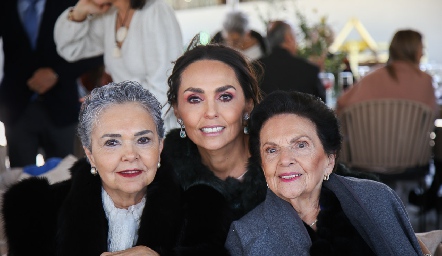  María Rosa Villanueva, Marianela Villanueva y Evangelina Ponce.