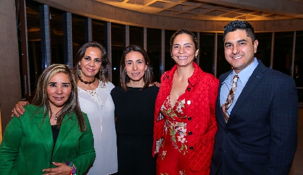  Maricela Zavala, Lidia Cantú, Marcela Gómez, Margarita Fiscal y Víctor Hugo Salgado.